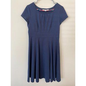 Boden Navy Blue Dress Short Sleeve Fit And Flare Size 10